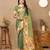 green ethnic motifs woven design zari paithani saree