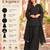 Women's black plain cotton kurta set with patiala pant and dupatta