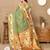 green ethnic motifs woven design zari paithani saree