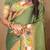 green ethnic motifs woven design zari paithani saree