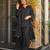 Women's black plain cotton kurta set with patiala pant and dupatta