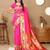 pink woven design zari silk blend paithani saree
