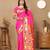 pink woven design zari silk blend paithani saree
