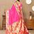 pink woven design zari silk blend paithani saree