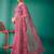 pink ethnic motifs embroidered net heavy work saree