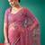 pink ethnic motifs embroidered net heavy work saree