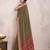 olive ajrak printed pure crepe dabu saree