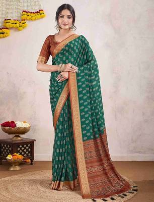 sea_green ajrak printed zari pure crepe dabu saree 1