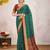 sea_green ajrak printed zari pure crepe dabu saree