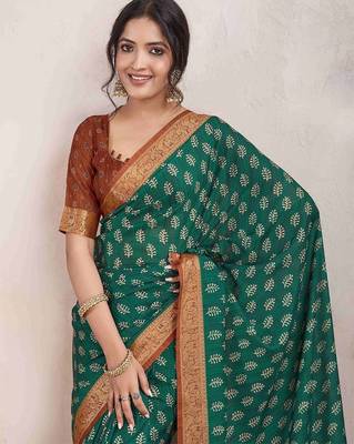 sea_green ajrak printed zari pure crepe dabu saree 2