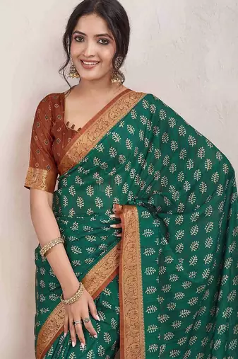 sea_green ajrak printed zari pure crepe dabu saree