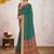 sea_green ajrak printed zari pure crepe dabu saree