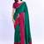 teal bandhani beads and stones silk blend bandhani saree