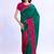 teal bandhani beads and stones silk blend bandhani saree
