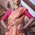 peach woven design zari saree