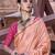 peach woven design zari saree
