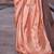 peach woven design zari saree