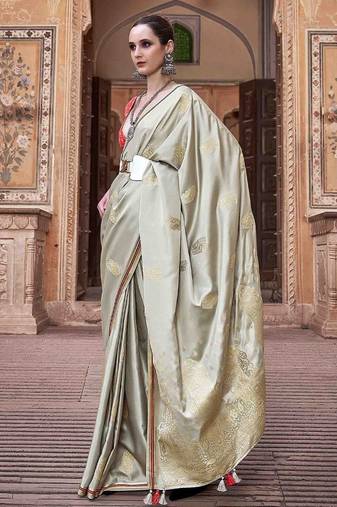 sea_green woven design zari saree