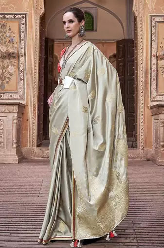 sea_green woven design zari saree
