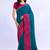 teal bandhani beads and stones silk blend bandhani saree