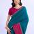 teal bandhani beads and stones silk blend bandhani saree