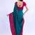 teal bandhani beads and stones silk blend bandhani saree