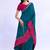 teal bandhani beads and stones silk blend bandhani saree