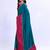 teal bandhani beads and stones silk blend bandhani saree