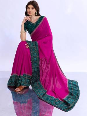 multicolor bandhani beads and stones silk blend bandhani saree 4