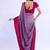 purple bandhani beads and stones silk blend bandhani saree