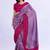 purple bandhani beads and stones silk blend bandhani saree