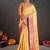 yellow woven design zari silk blend heavy work banarasi saree
