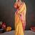 yellow woven design zari silk blend heavy work banarasi saree