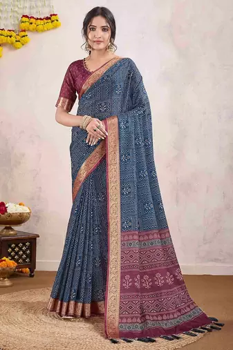 blue dabu pure crepe dabu saree