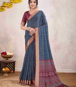 blue dabu pure crepe dabu saree