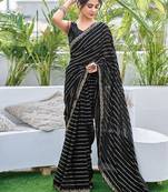 black embellished sequinned saree