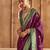 purple woven design zari silk blend patola saree