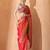 orange floral woven design zari banarasi saree