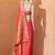 orange floral woven design zari banarasi saree
