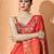 orange floral woven design zari banarasi saree