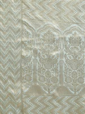 blue kanjeevaram organza ethnic motifs zari traditional saree 4