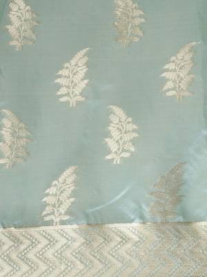 blue kanjeevaram organza ethnic motifs zari traditional saree 5