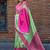 green woven design zari banarasi saree