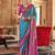 blue woven design zari silk blend patola saree