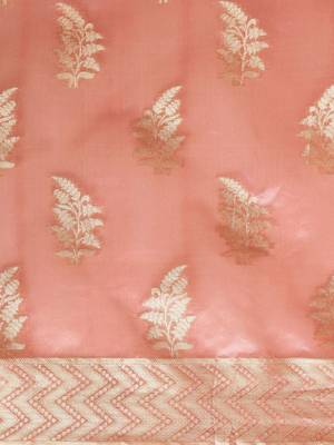 pink floral zari organza kanjeevaram saree 4