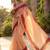peach floral linen blend saree