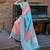 peach woven design zari banarasi saree