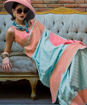blue ethnic motifs saree 2