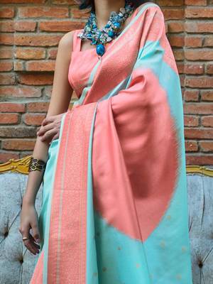 blue ethnic motifs saree 4