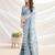 grey floral printed pure georgette saree